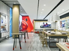 Red White Phone Experience Store Interior