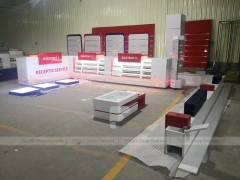 Red White Phone Reception Counter Display