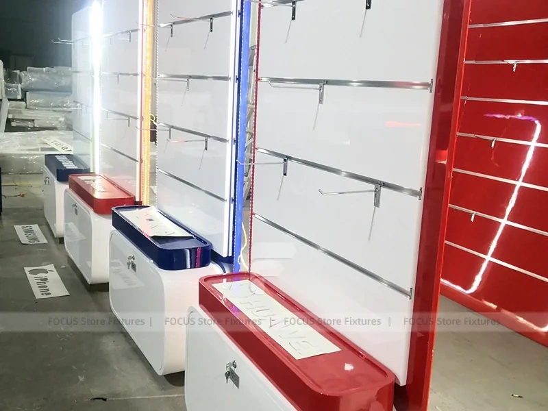 Red White Phone Reception Counter Display