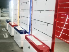 Red White Phone Reception Counter Display