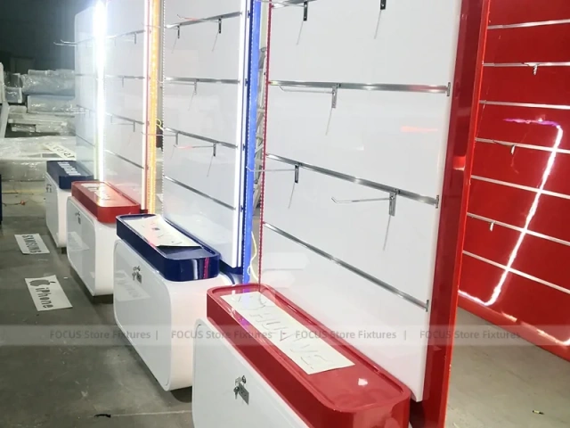 Red White Phone Reception Counter Display
