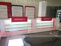 Red White Phone Reception Counter Display