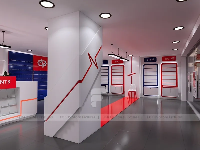 Red White Phone Service Store Interior