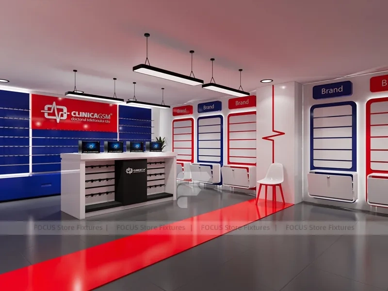 Red White Phone Service Store Interior