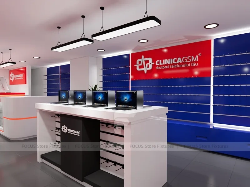 Red White Phone Service Store Interior