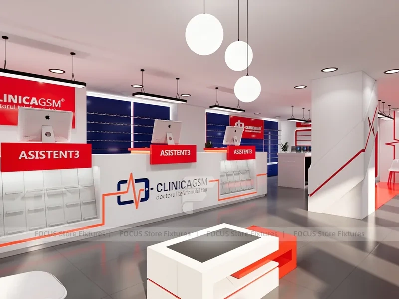 Red White Phone Service Store Interior
