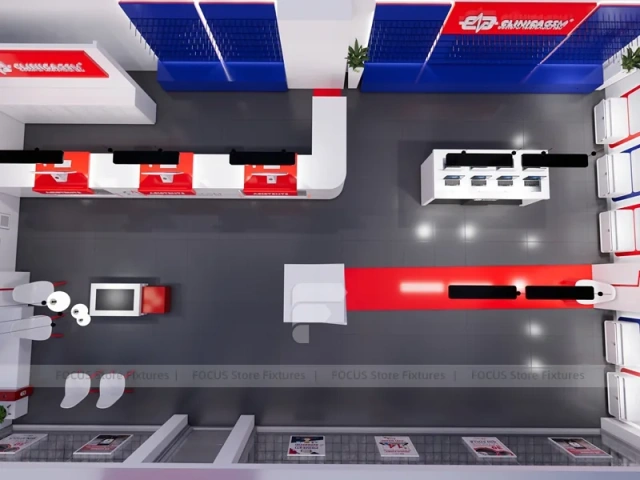 Red White Phone Service Store Interior