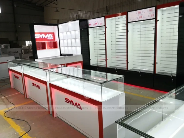 Red White Synva Phone Counter Display Set