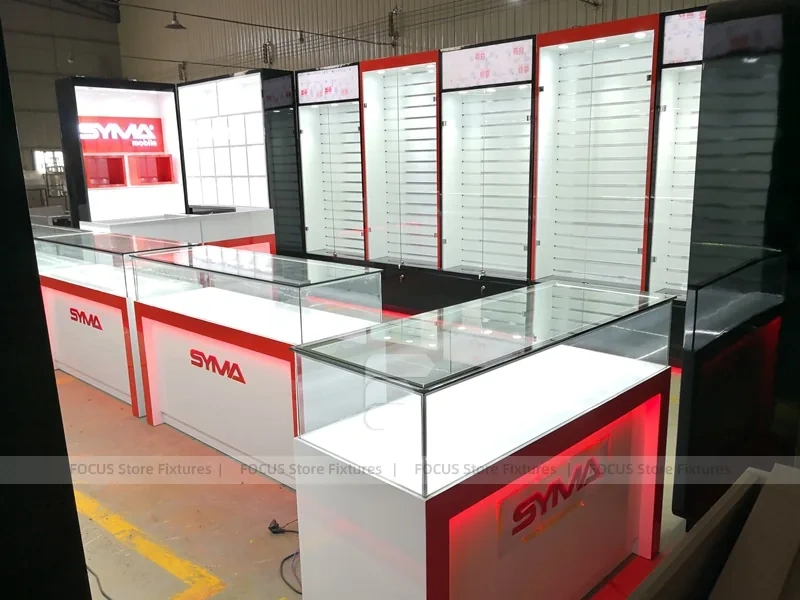 Red White Synva Phone Counter Display Set