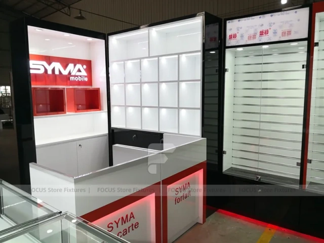Red White Synva Phone Counter Display Set
