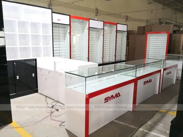 Red White Synva Phone Counter Display Set