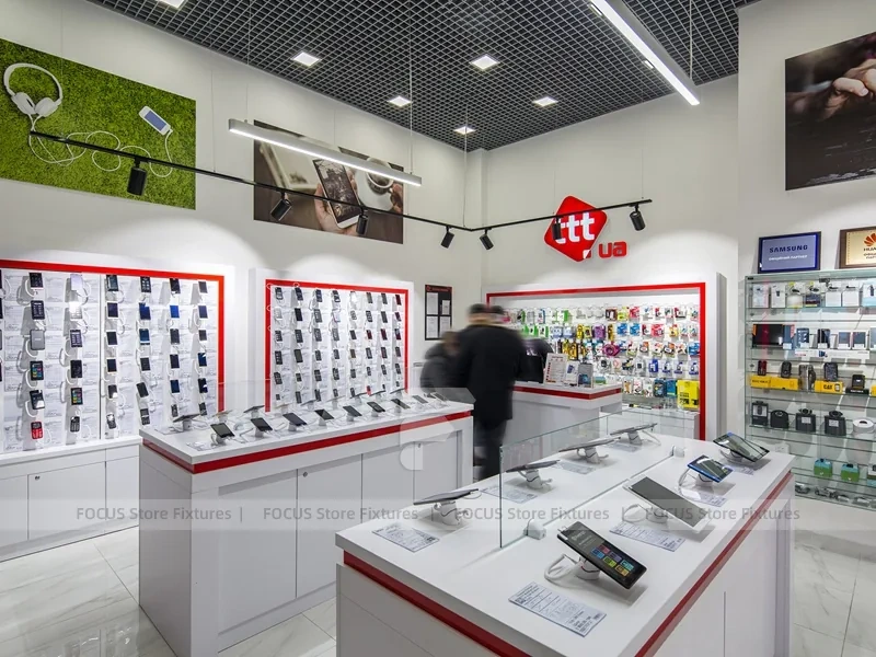 Red White TTT Mobile Phone Store Interior