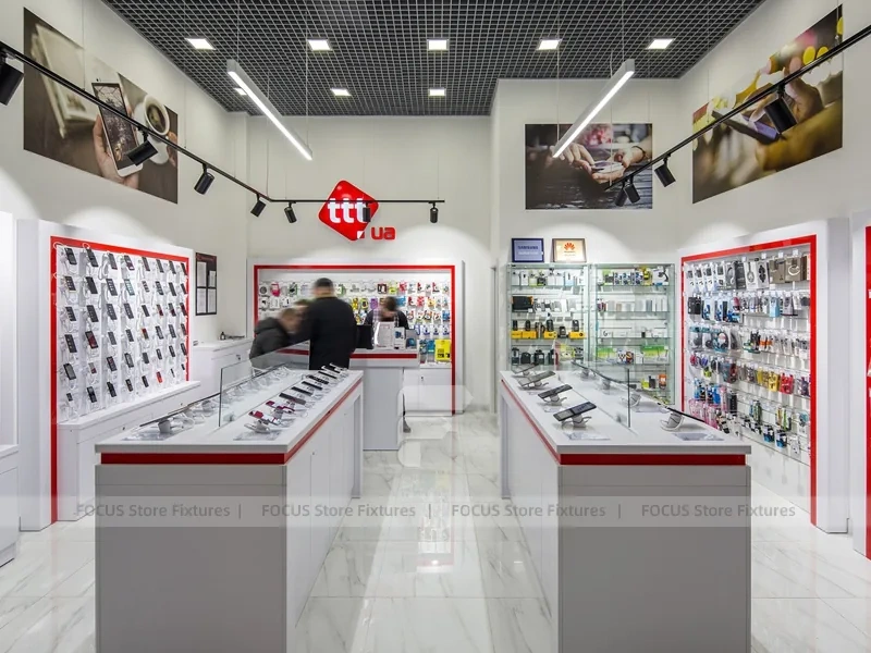 Red White TTT Mobile Phone Store Interior