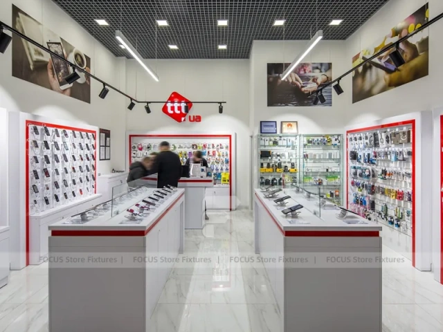 Red White TTT Mobile Phone Store Interior