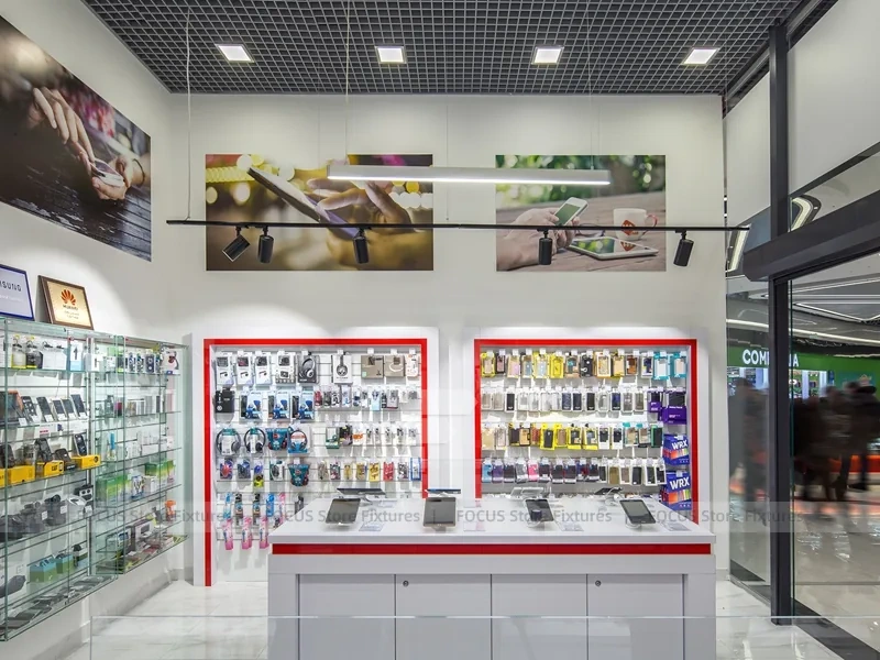 Red White TTT Mobile Phone Store Interior