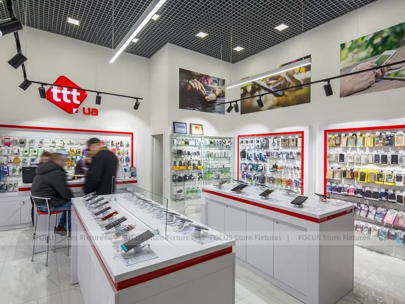 Red White TTT Mobile Phone Store Interior