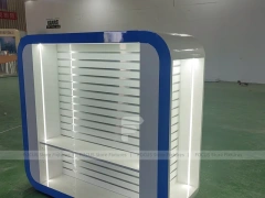 Rounded Blue White Mobile Phone Wall Display Panel