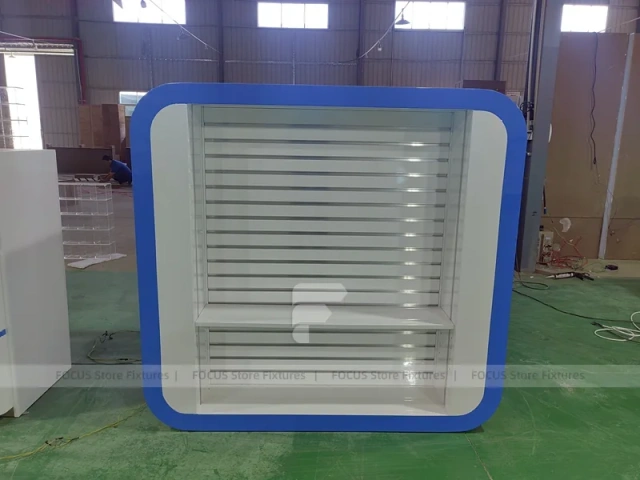 Rounded Blue White Mobile Phone Wall Display Panel