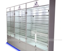 Silver Blue LED Phone Slatwall Display Panel