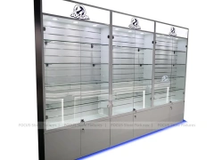 Silver Blue LED Phone Slatwall Display Panel