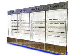 Silver Blue LED Phone Slatwall Display Panel
