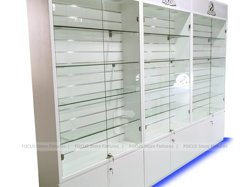 Silver Blue LED Phone Slatwall Display Panel