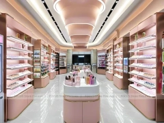 Soft Pink Cosmetics Store Aisle Layout