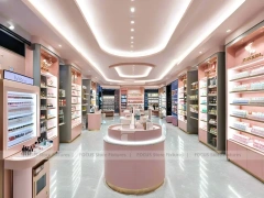 Soft Pink Cosmetics Store Aisle Layout