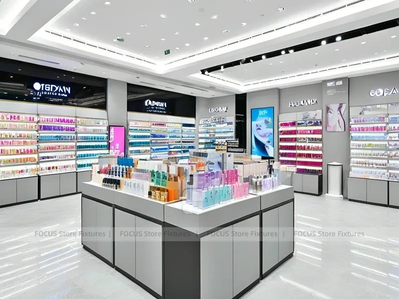 Teal Gold Cosmetics Boutique Counter Display