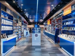 Teal White Mobile Phone Accessories Store Interior