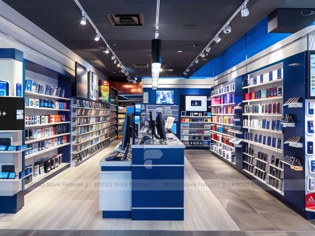 Teal White Mobile Phone Accessories Store Interior