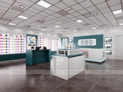 Teal White Mobile Phone Store Interior