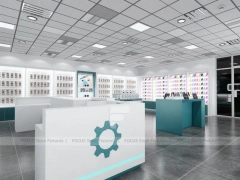 Teal White Mobile Phone Store Interior