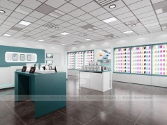 Teal White Mobile Phone Store Interior