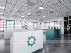 Teal White Mobile Phone Store Interior