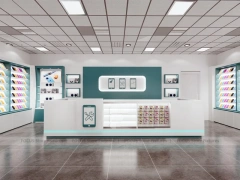Teal White Mobile Phone Store Interior