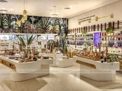 Tropical Beauty Store with White Island Counters