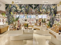 Tropical Beauty Store with White Island Counters