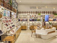 Tropical Beauty Store with White Island Counters