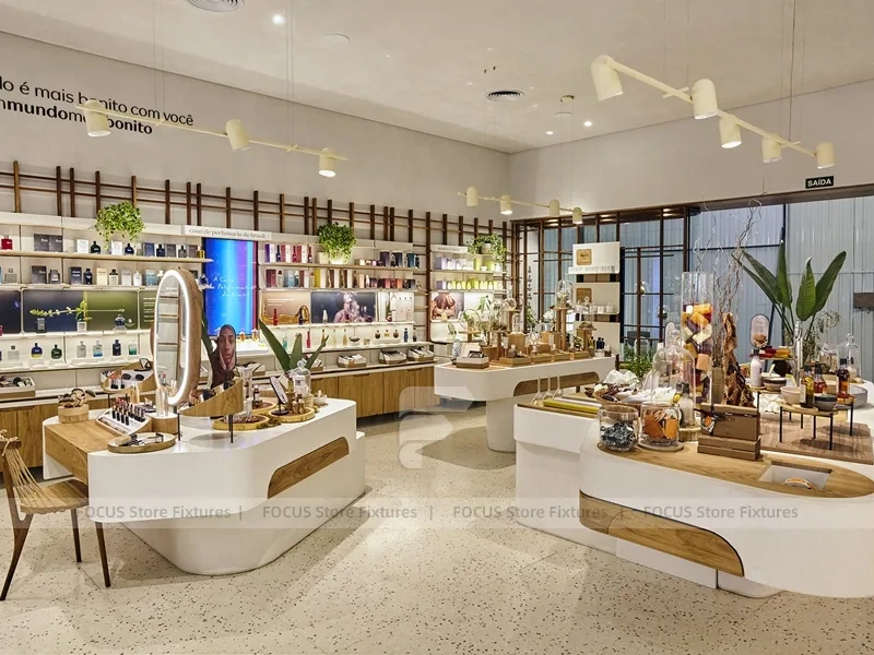 Tropical Beauty Store with White Island Counters