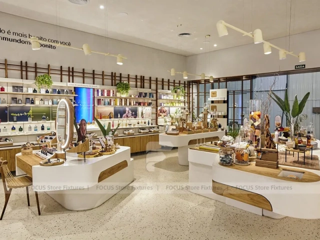 Tropical Beauty Store with White Island Counters