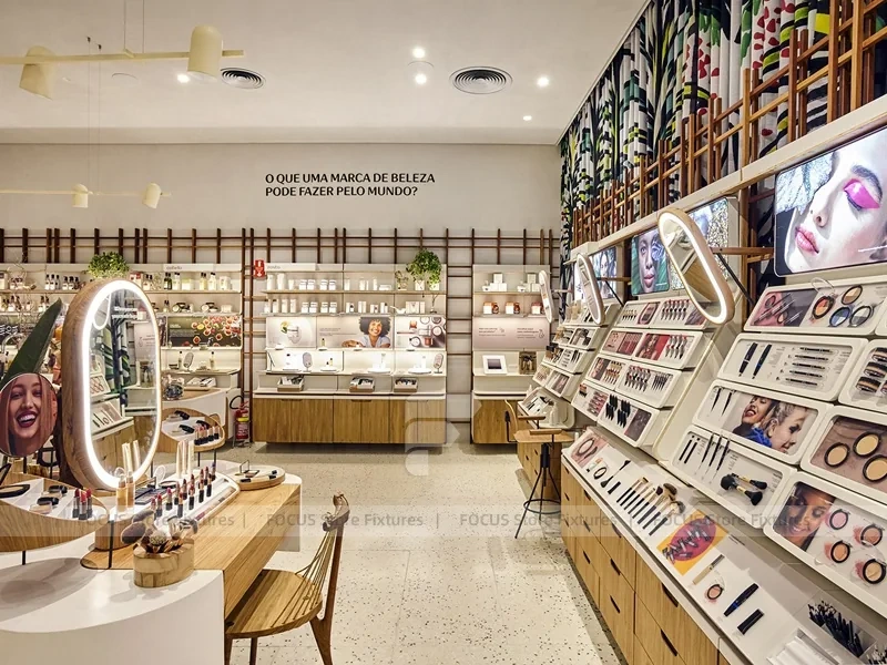 Tropical Beauty Store with White Island Counters