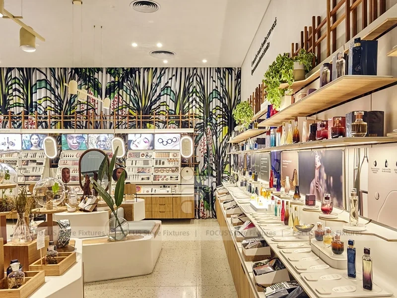 Tropical Beauty Store with White Island Counters