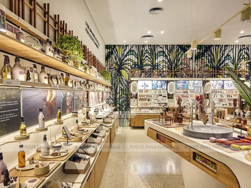 Tropical Beauty Store with White Island Counters