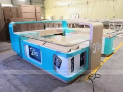 Turquoise Glass Mobile Phone Kiosk Counter
