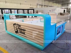 Turquoise Glass Mobile Phone Kiosk Counter