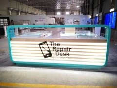 Turquoise Glass Mobile Phone Kiosk Counter