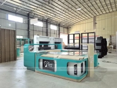 Turquoise Glass Mobile Phone Kiosk Counter Large
