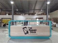 Turquoise Glass Mobile Phone Kiosk Counter Large
