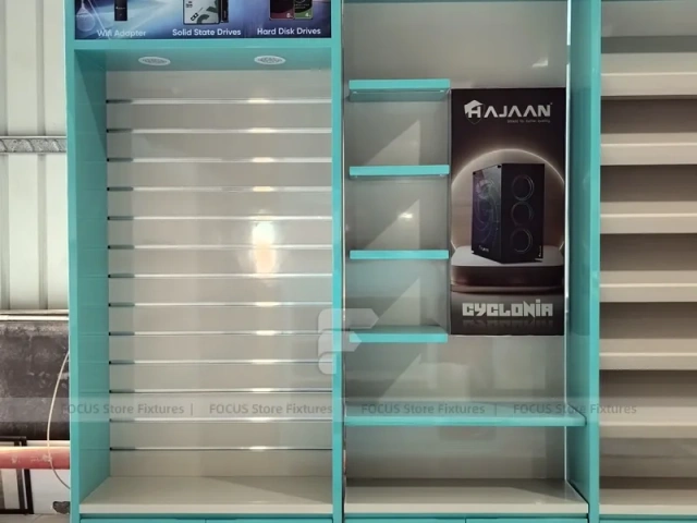 Turquoise Mobile Phone Glass Wall Cabinet